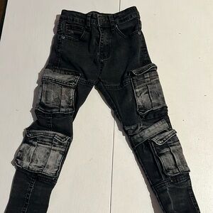 Waimea stacked cargo acid wash pockets skinny fit jeans kids size 4